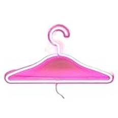 VOSMII coat hanger Clothes Hanger Neon Light Clothes Hangers Ins Lamp Proposal Romantic Wedding Dress Decorative Clothes-rack(Pink light)