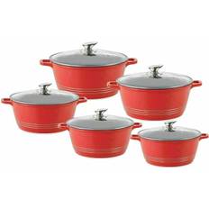 Sq professional durane 5pc red die cast non stick induction stockpot set-9320