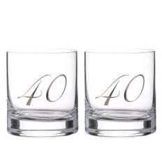 40 Lettering 310ml Lead Free Crystal Whiskey Glass (9.0 H x 8.0 W cm)