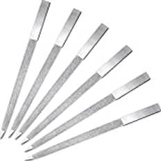 6 Pieces Diamond Nail File Stainless Steel Double Side Nail File Metal File Buffer Fingernails Toenails Manicure Files for Salon and Home (Silver, 7 Inch)