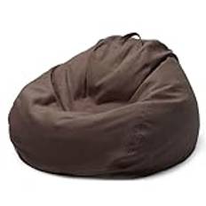 DECORN Bean Bag Chair Cover (No Filler) Ultra Soft Cotton Fabric Bean Bag Cover Home Leisure Single Couch Sack Bean Bag for Adults, Teens,Brown-Small