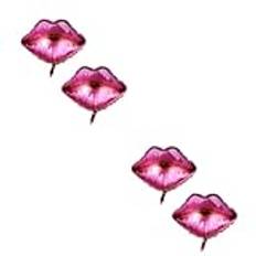 Ciieeo 4 Pcs Aluminum Film Balloons Wedding Party Decorations Romantic Balloons Engagement Decoration Balloons Big Red Kiss Lips Balloons Party Balloons