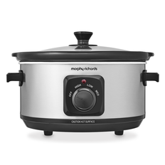 Morphy Richards Ceramic Slow Cooker 3.5L - Brushed Steel