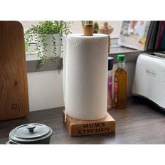 Personalised Solid Oak Kitchen Roll Holder Freestanding | Kitchen Paper Towel Holder | Wooden Kitchen Roll Holder | Handmade Wooden Gift