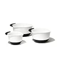Oxo 1066421 Good Grips Mixing Bowl Set Handles, 3-Piece, Plastic, White/Black