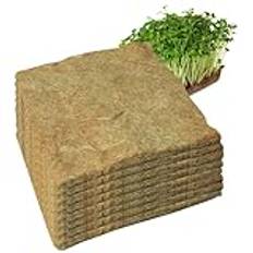 8Pcs grass seed mat,Growing Mat Microgreen Growing Kit 10″×10″ Wheatgrass Seed Sprouting Starter Mat Hemp Fiber Grow Tray Hydroponic Jute Pads Indoor Organic Production for Germination Sprouts