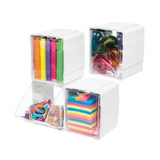 Edison Park Interlocking Storage Organiser - white (4.875 H x 3.85 W x 5.5 D cm)