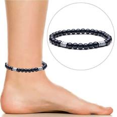 | obsidian hematite magnetic anklet jewelry handmade beaded anklets lady men