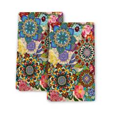 Boho Floral Kitchen Towels Decorative Set Of 2, 16x24inch Colorful Flowers Dish Towels For Kitchen, Absorbent Soft Hand Towels Tea Towels Bar Towels For Kitchen Farmhouse Home Decor - 24in*16in