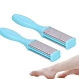 Set of 2pcs Manual Nano Glass Foot File Foot Callus Remover Dead Skin  Removal Tool Blue and Pink