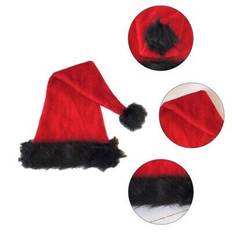 Christmas velvet cosplay santa hat unisex comfortable and white for adults