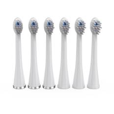 Waterpik compact Size Replacement Brush Heads With covers for Sonic-Fusion Flossing Toothbrush SFRB-2EW, 6 count White