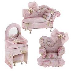 Girls kids little pink princess sofa dressing table chair jewelry box