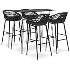 Tidyard 5 Piece Kitchen Dining Set Pub Dining Table with Chairs Kitchen Bistro Table Set for Breakfast Nook Living Room Small Space Black Furniture