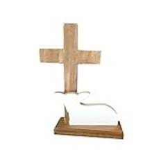 Decqerbe Lamb Wooden Easter Display Easter Display Lamb Christian Easter Decoration Easy Install (Small)