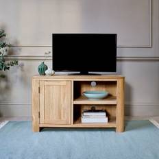 Natural Solid Oak TV Cabinets - Small TV Unit - Romsey Range - Oak Furnitureland
