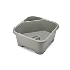 Joseph Joseph Duo Square Washing-up Bowl for Kitchen Basin with Cutlery, Sponges and Brushes Compartment, Grey