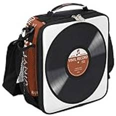 Pardick Music Record Black Kids Lunch Bag Retro Music Vinyl CD Insulated Lunch Box Mini Cooler Back to School Thermal Meal Tote Kit Bento Tote Bags Thermal Lunchbox for Boys Girls