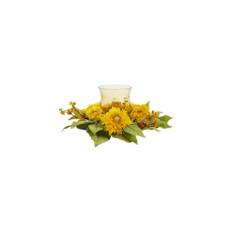 Nearly Natural 4905 Golden Sunflower Candelabrum, Yellow,12" x 12" x 8.5"