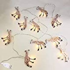 Riaxuebiy Metal Giraffe String Lights, Animal Theme Decorative,LEDs Giraffe Fairy Light USB Powered for Indoor Wedding Birthday Christmas Kid's Room(USB, Giraffe-1.65m/10LED)