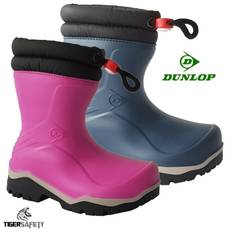 Dunlop blizzard kids fur fleece lined winter thermal wellington boots wellies