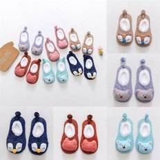 Soft fleece knitted slippers with grip unlined baby ballerina shoes sherpa lined