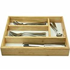 SAVING HUB Rb Wooden Cutlery Tray Drawer Utensil Kitchen Storage Organizer Rack Tidy Holder Adjustable Organisers Utensils Drawers Trays Accessories Spoon Knife Rack Shelf Fork Wood Divider