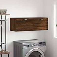 Lechnical Brown Oak Wall Cabinet, 100 x 36.5 x 35 cm, Multilayer Wood, Wall Furniture, Wall Cabinet, Bathroom/Kitchen (SPU:830131)