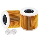 2Pcs Cartridge Filter Compatible with Karcher Wd2.200 Wd3.500 Wet Dry  Vacuum Cleaners