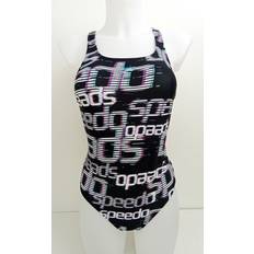 Girls swimsuit speedo ages 7-8 yrs to 15-16yrs black mix graphic print f1