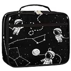 Constellation Kids Lunch Box for Girls Boys Toddler Insulated Lunch Bags, Astronaut Mini Cooler Back to School Lunch Tote Bag Portable Thermal Meal Tote Kit Soft Bag