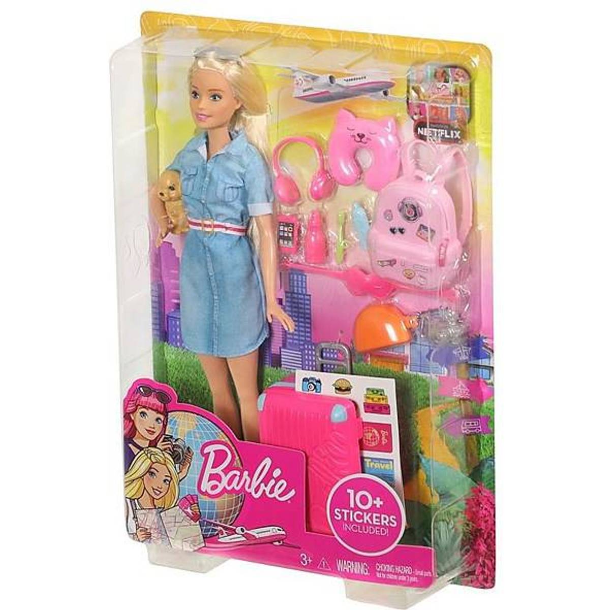 mattel barbie travel doll and accessories