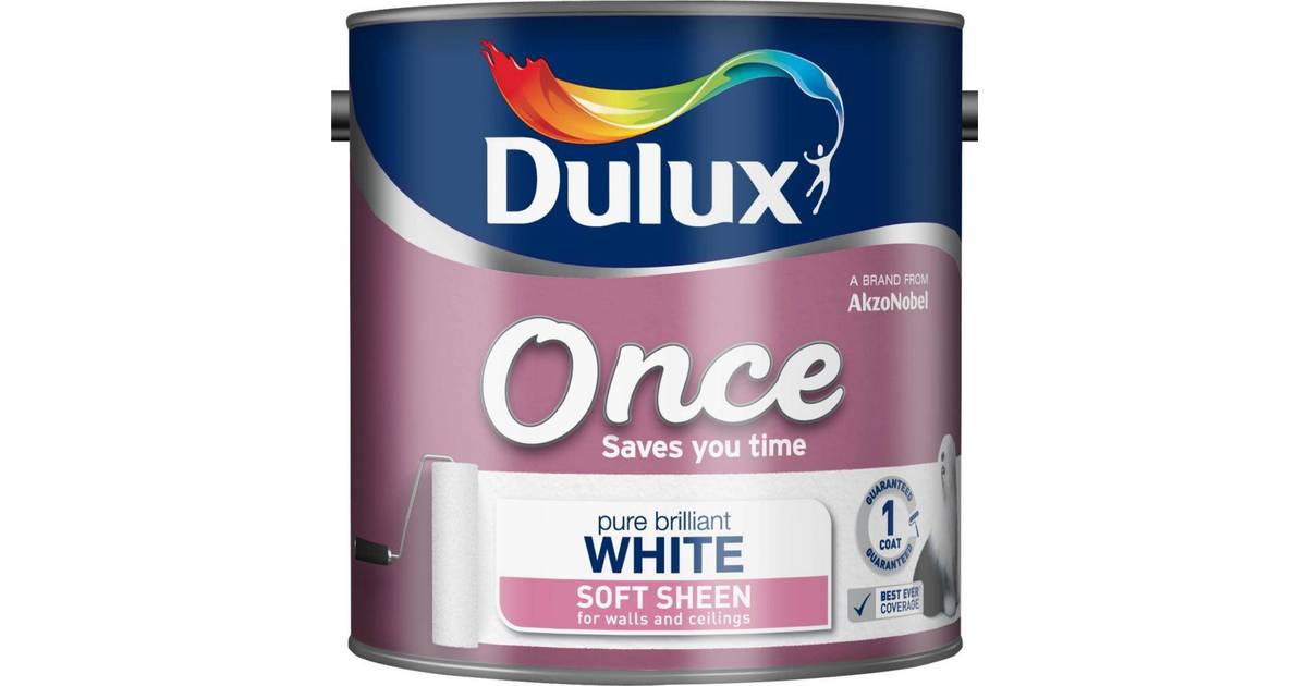 Dulux Once Soft Sheen Wall Paint Ceiling Paint White 2 5l