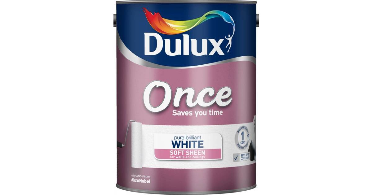 Dulux Once Soft Sheen Wall Paint Ceiling Paint White 5l