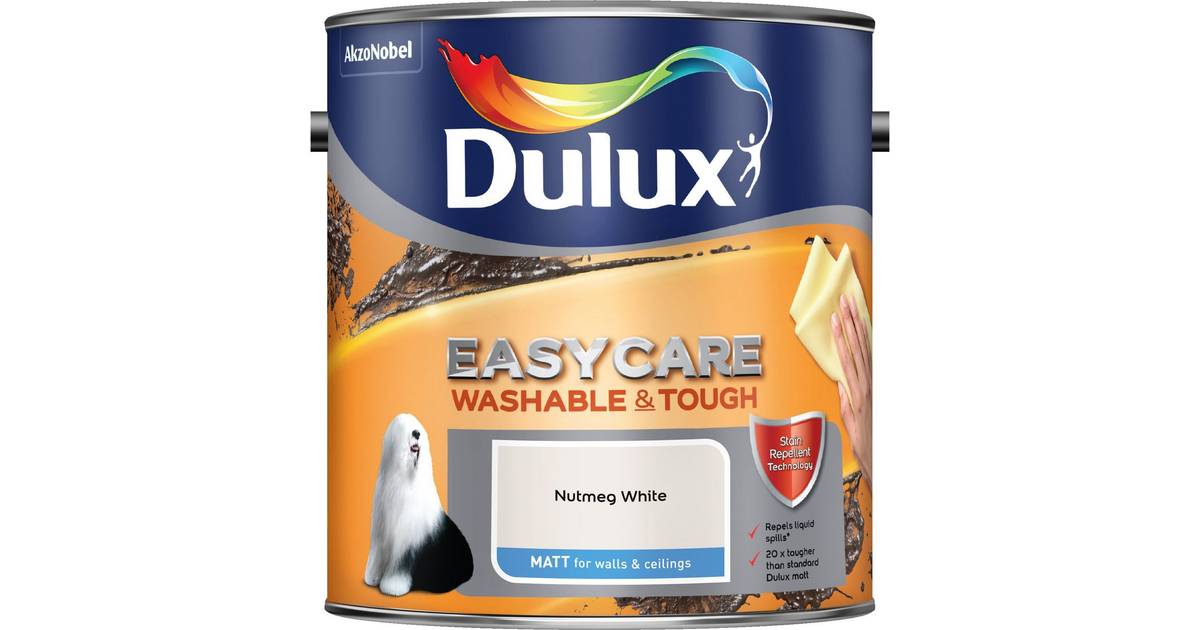 Dulux Easycare Washable Tough Matt Wall Paint Ceiling Paint Off White 2 5l