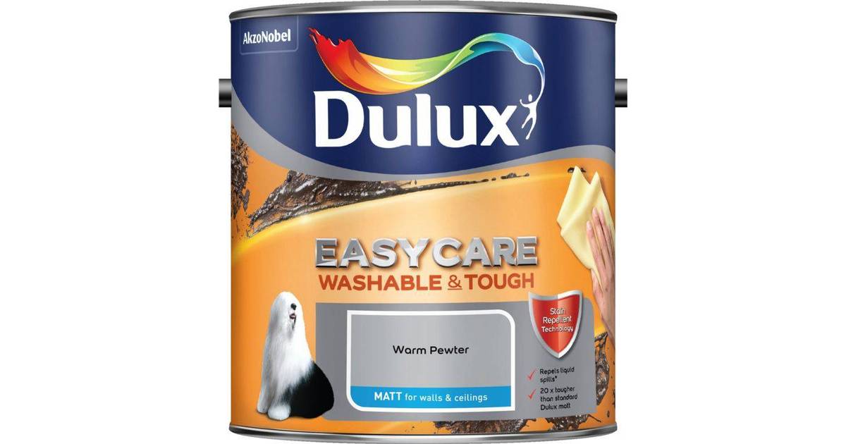 Dulux Easycare Washable & Tough Matt Ceiling Paint, Wall Paint Grey 2