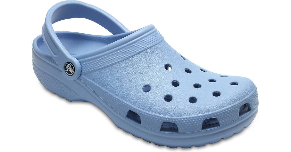 grey and blue crocs