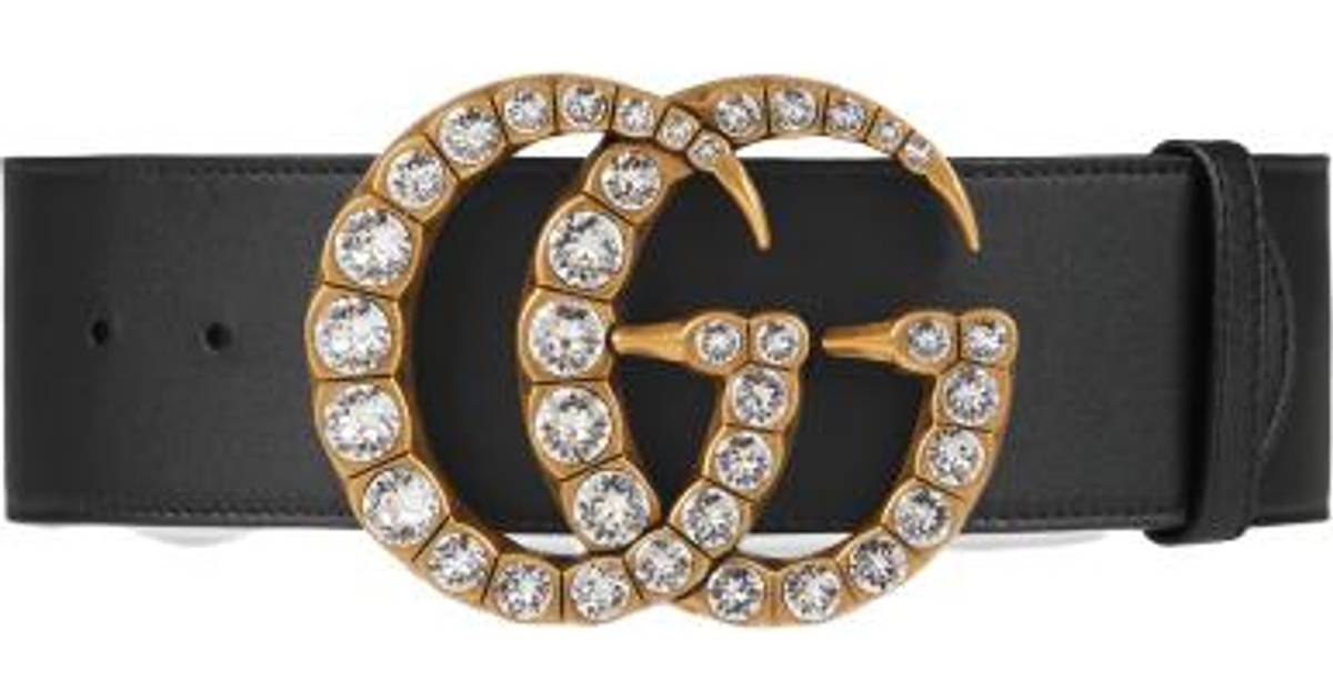 Gucci Double G Buckle with Crystal Belt - Black • Compare prices now