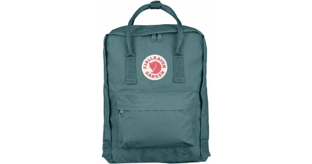 fjallraven classic kanken backpack in green with contrast pink