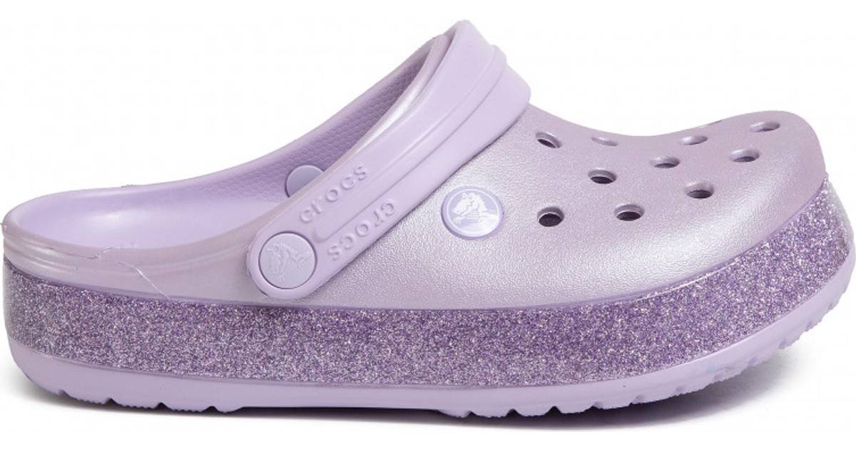 purple sparkly crocs