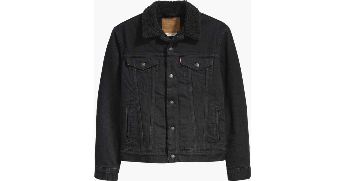 levis black sherpa denim jacket