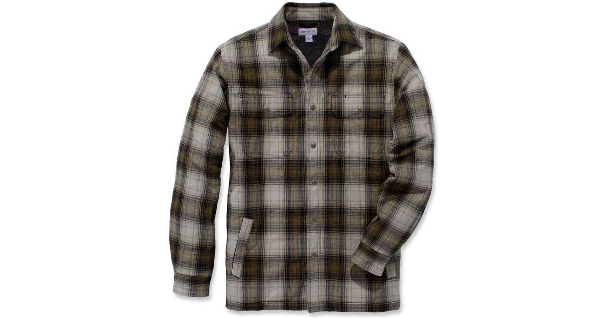 Carhartt Hubbard Sherpa Lined Plaid Flannel Shirt ...