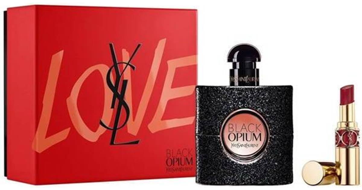 vitamine jongen verlangen Yves Saint Laurent Black Opium Gift Set EdP 50ml + Rouge Volupte Shine  Lipstick