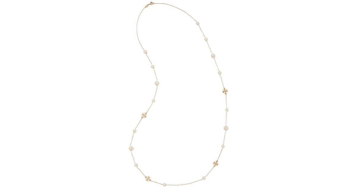 Tory Burch Kira Pearl Necklace - Gold/White • Price »