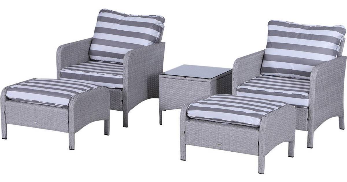 OutSunny 5-Piece Rattan Garden Set • PriceRunner