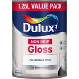 Dulux Non-drip Pure brilliant white Gloss Metal & wood paint, 750ml