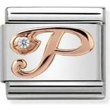 Composable Classic Link Letter R in Rose Gold and Cubic Zirconia