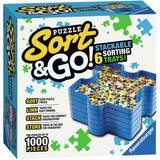 8 Stackable Puzzle Shaped Sorting Trays - Plus Included 1000 Piece Puzzle -  Organize Puzzles Up to 1500 Pieces (Yellow)