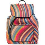 Paul Smith Swirl Striped Leather Backpack in Red