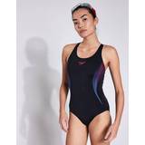 Speedo Placement Muscleback Swimsuit - Black/Red